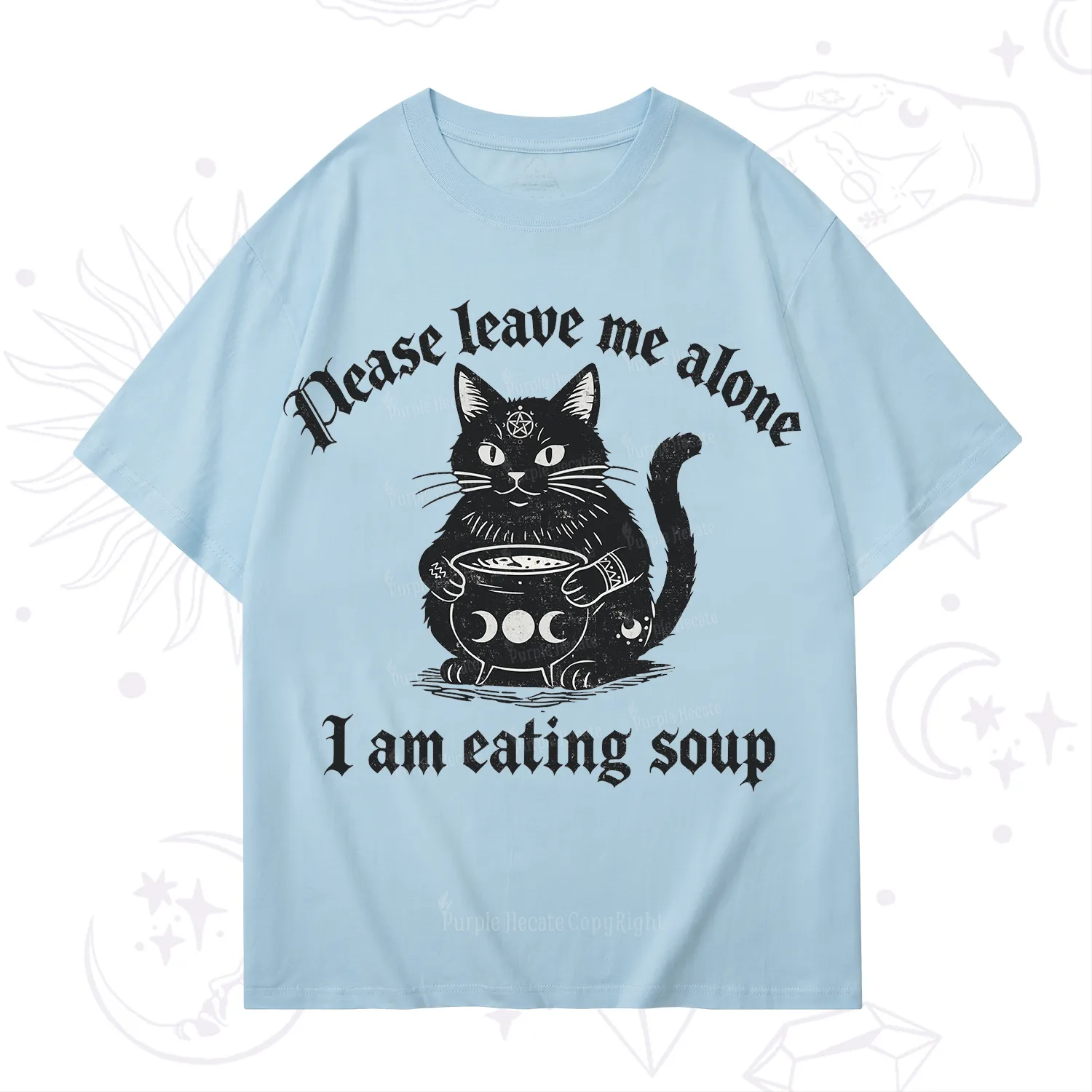 Purplehecate Magic Cat Eating Soup T-Shirt