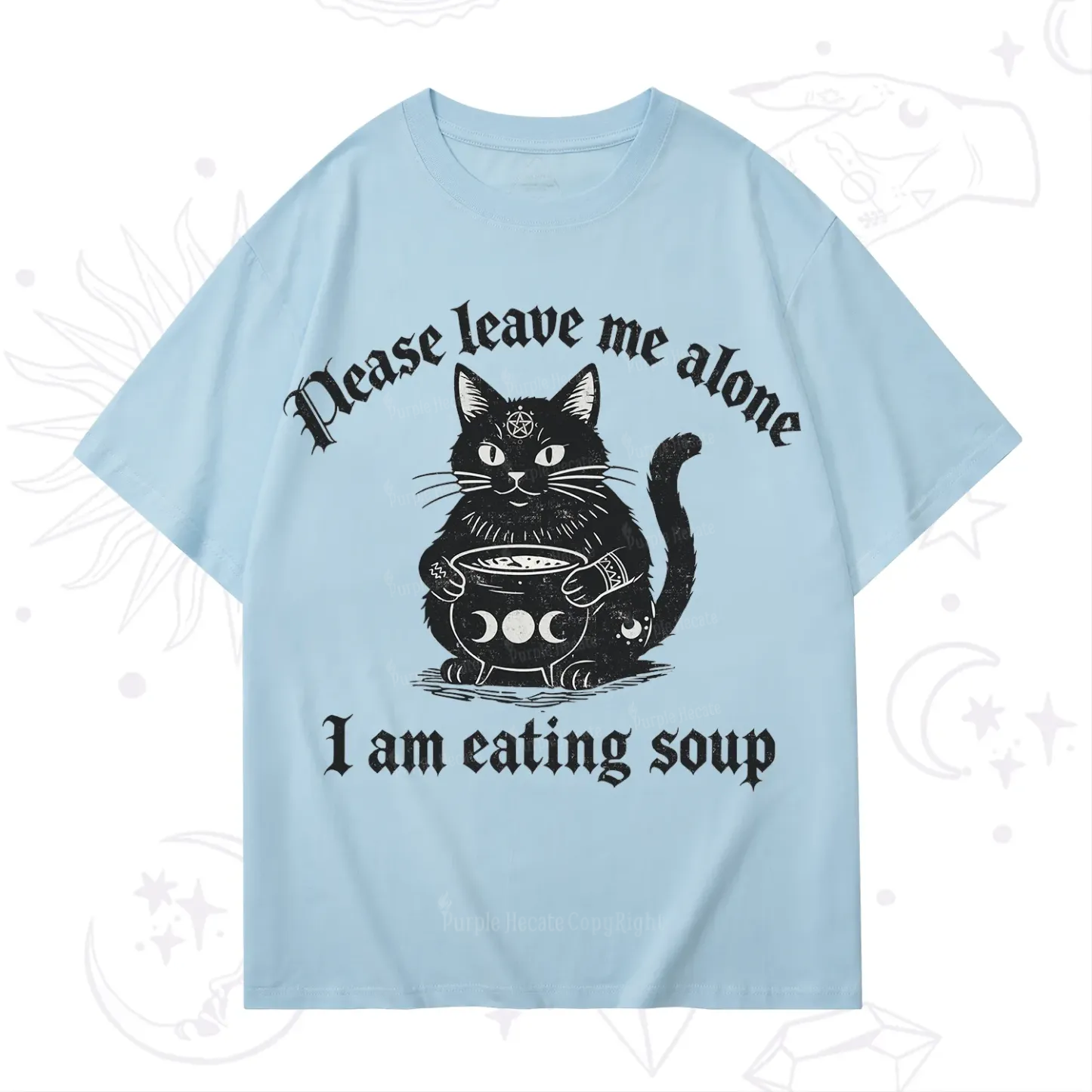 Purplehecate Magic Cat Eating Soup T-Shirt