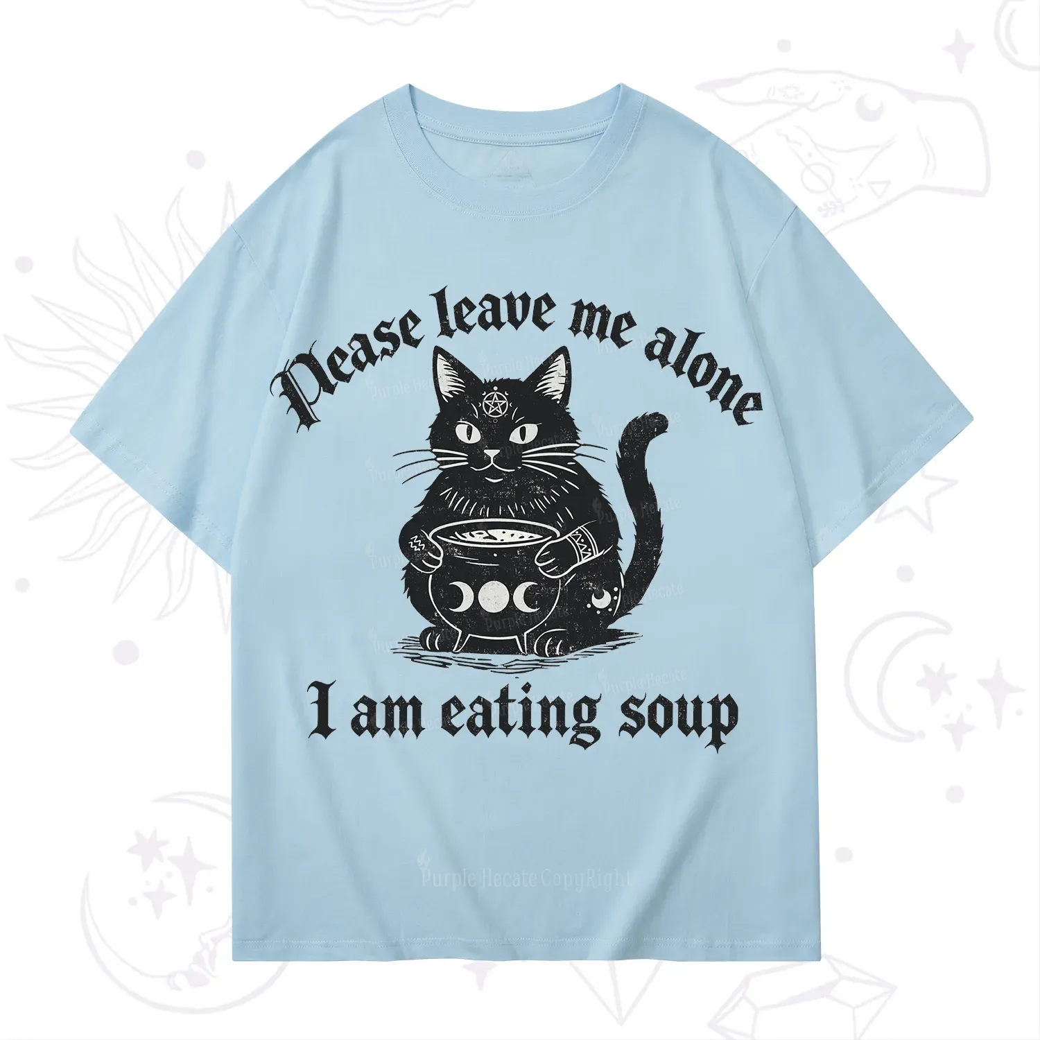 Purplehecate Magic Cat Eating Soup T-Shirt