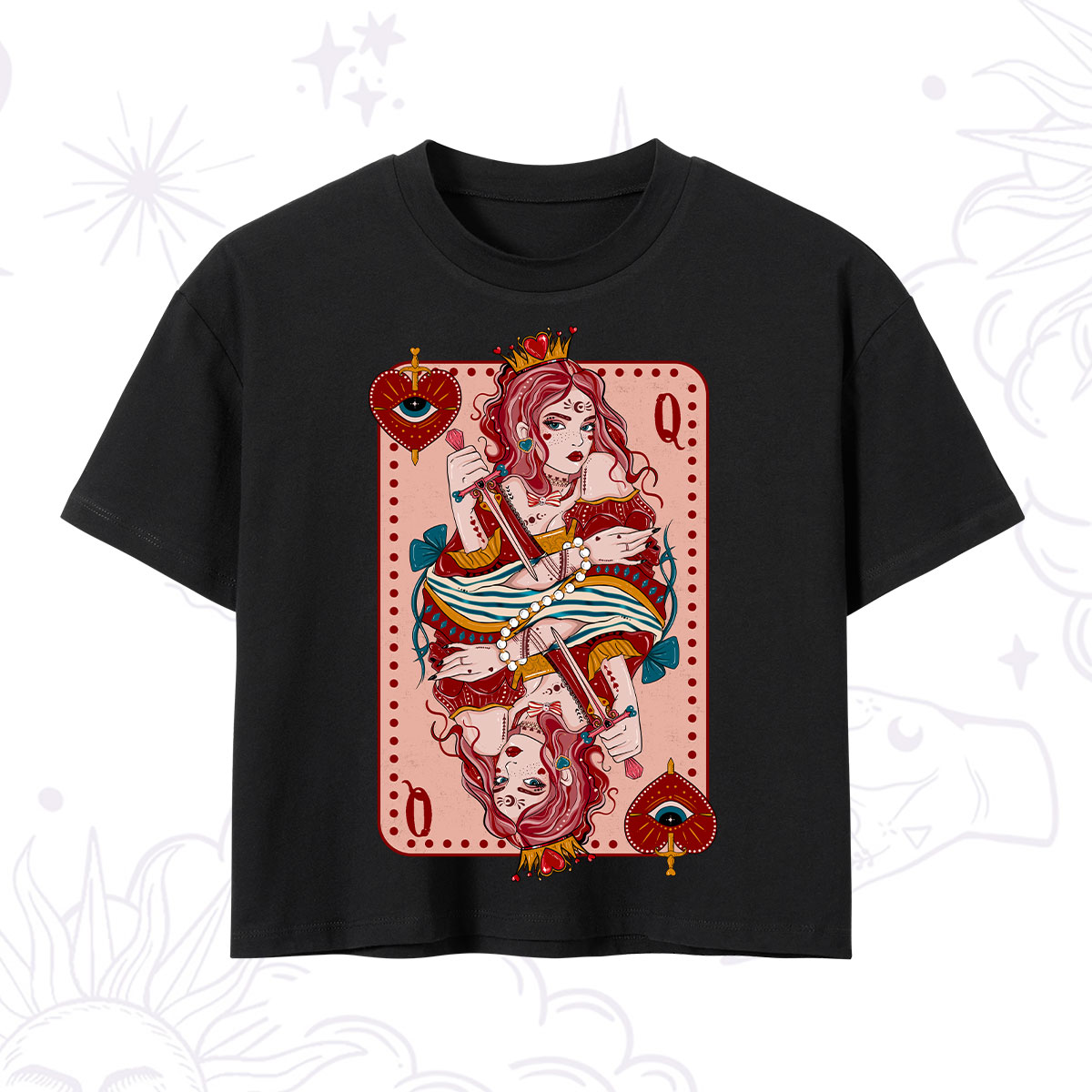 Purplehecate Queen of Hearts Crop T-Shirt 