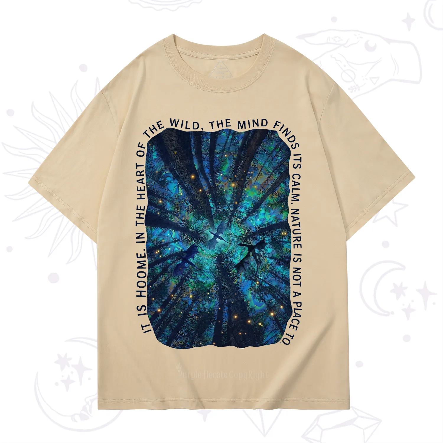 Purplehecate Forest Mindscape Night Sky T-Shirt