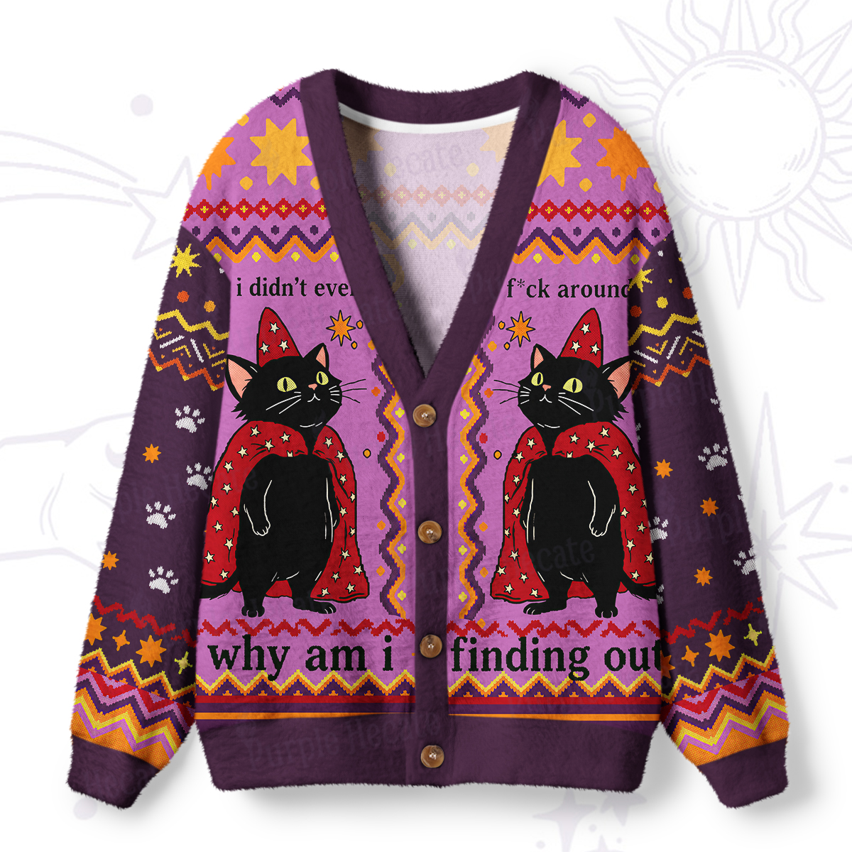 Purplehecate I Didn't Even F*ck Around Ugly Cardigan Sweaters