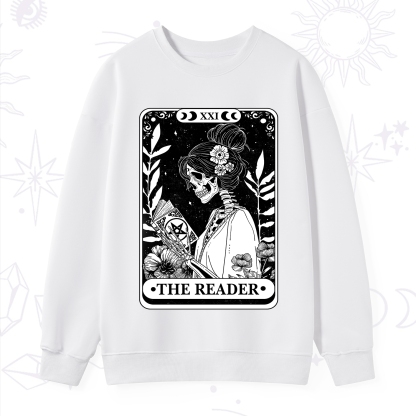Purplehecate The Reader Skeleton Tarot Sweatshirt