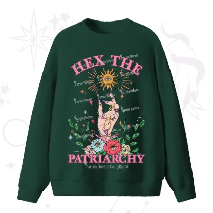 Purplehecate Hex The Patriarchy Witchy Fuzzy Ugly Sweater