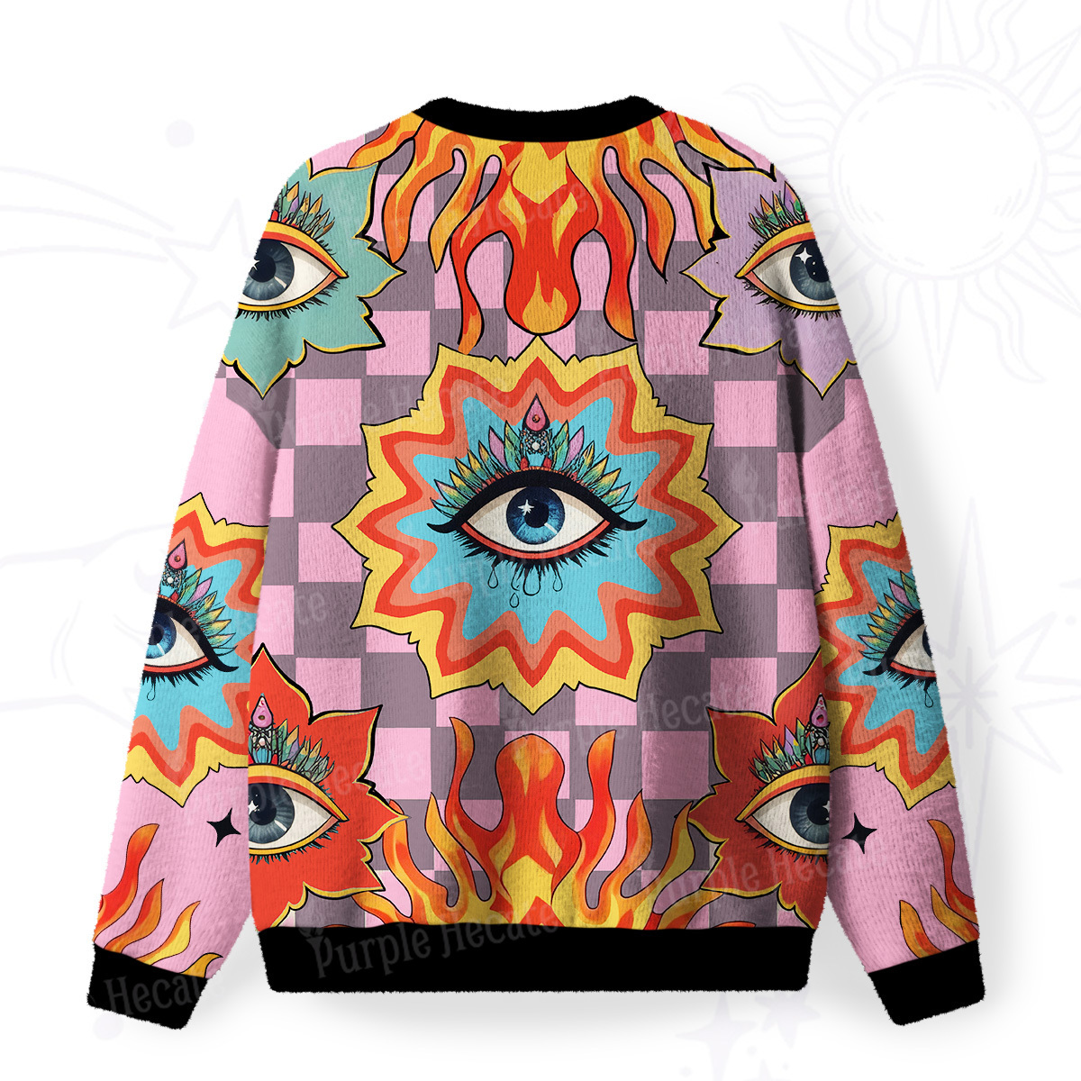 Purplehecate Awakening Flame Fuzzy Ugly Sweatshirt