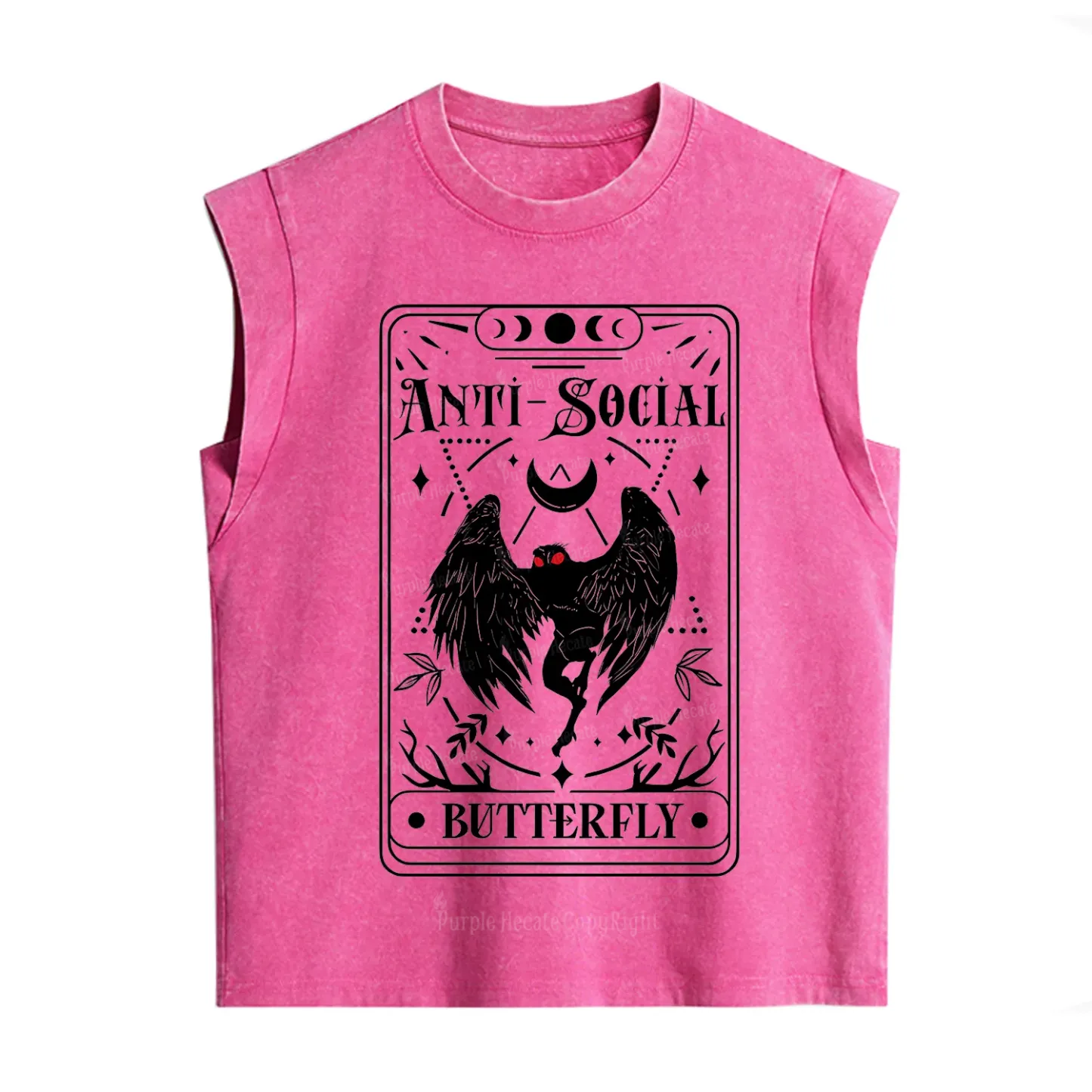 Purplehecate The Antisocial Butterfly Oracle Card Vintage Washed Tank