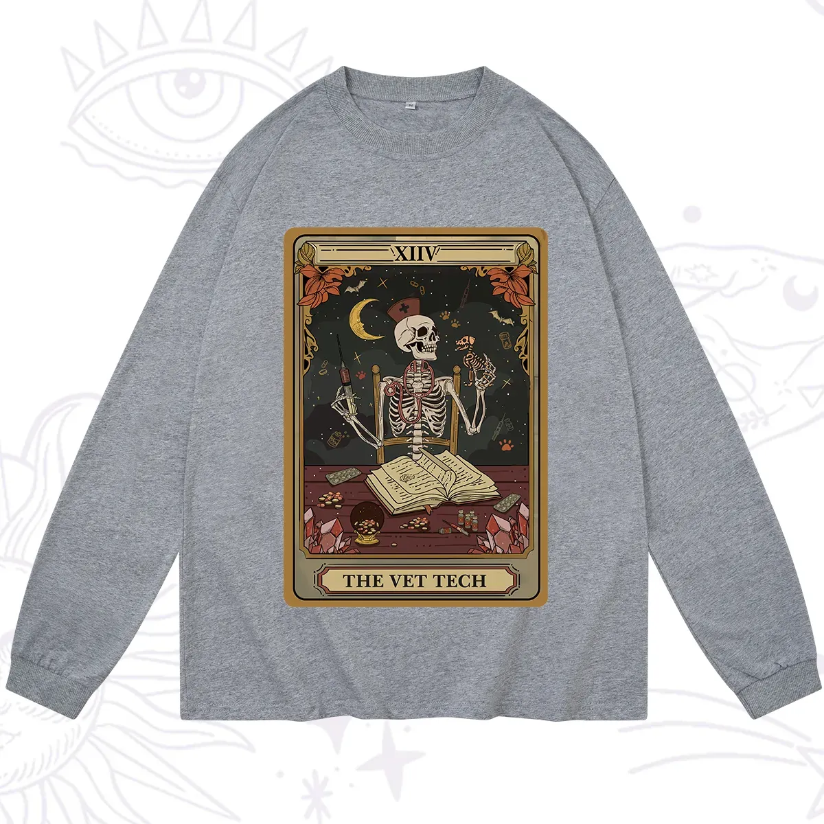Purplehecate The Vet Tech Skeleton Tarot Long Sleeve T-Shirt