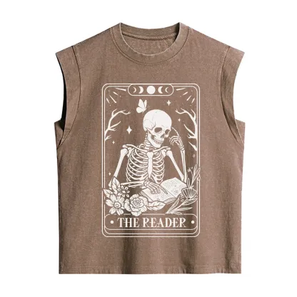 Purplehecate The Reader Tarot Skeleton Vintage Washed Tank