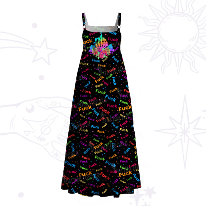 Purplehecate The Zero Of Fucks Wide Straps Maxi Dress