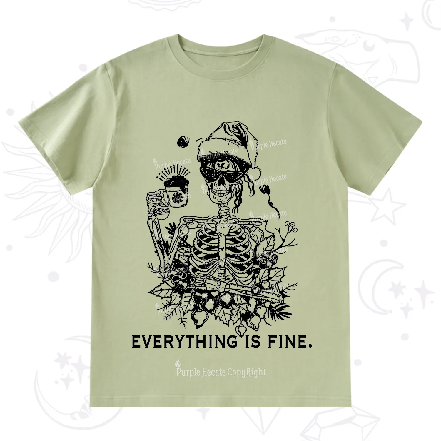 Purplehecate Everything Is Fine Christmas T-Shirt