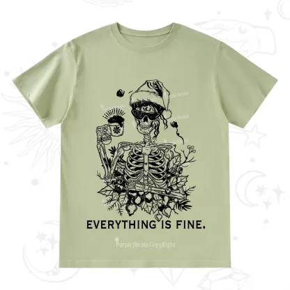 Purplehecate Everything Is Fine Christmas T-Shirt
