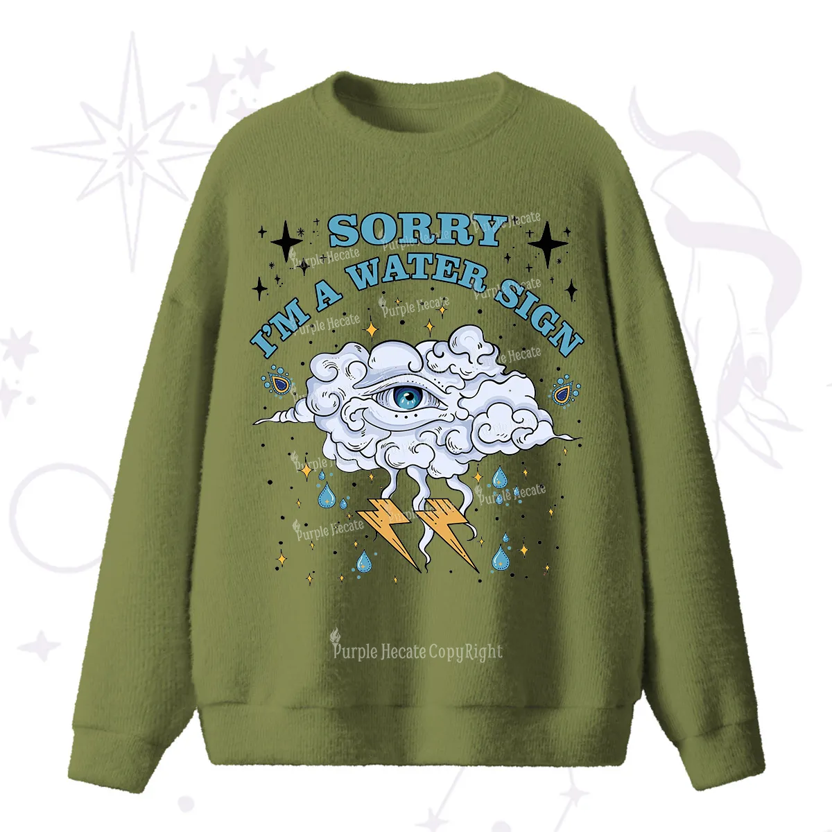 Purplehecate Sorry I'm A Water Sign Fuzzy Ugly Sweater
