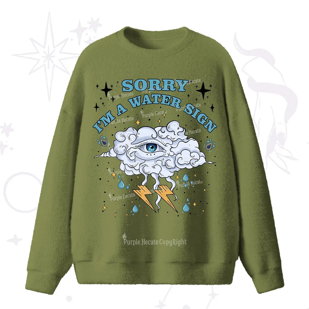 Purplehecate Sorry I'm A Water Sign Fuzzy Ugly Sweater
