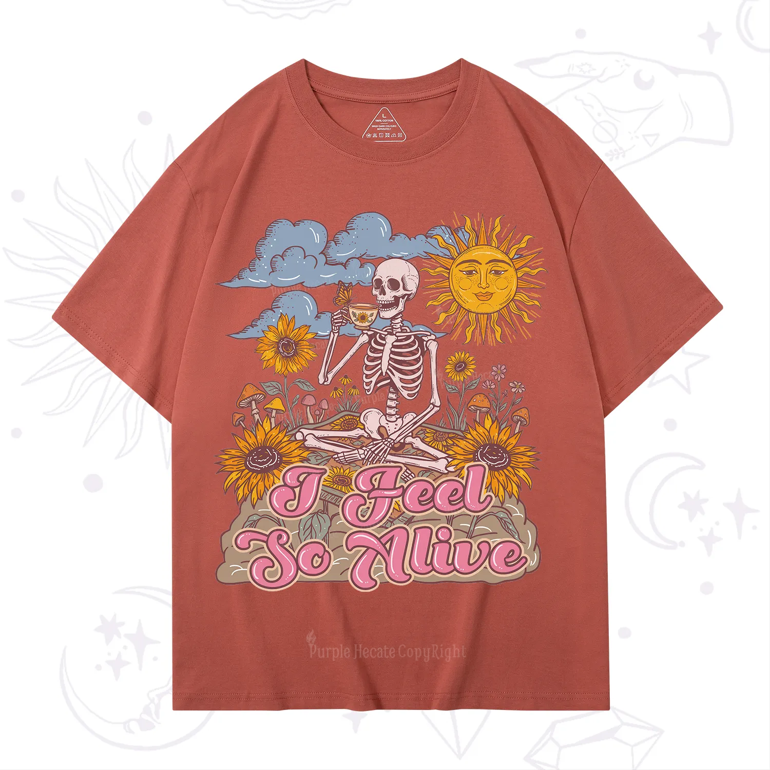 Purplehecate I feel So Alive Dancing Sarcastic Skeleton T-Shirt