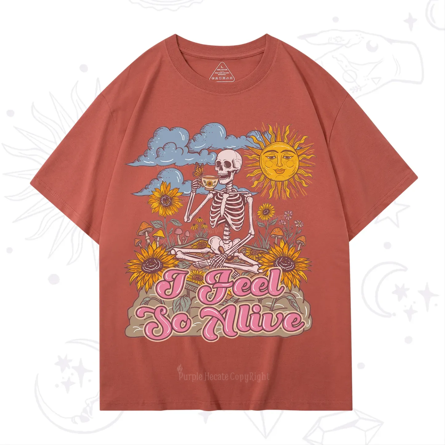 Purplehecate I feel So Alive Dancing Sarcastic Skeleton T-Shirt