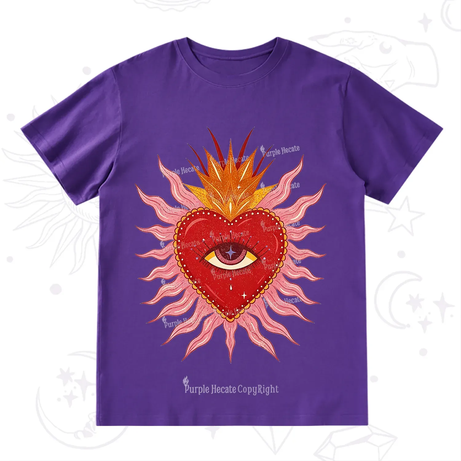Purplehecate Sacred Flame Heart T-Shirt