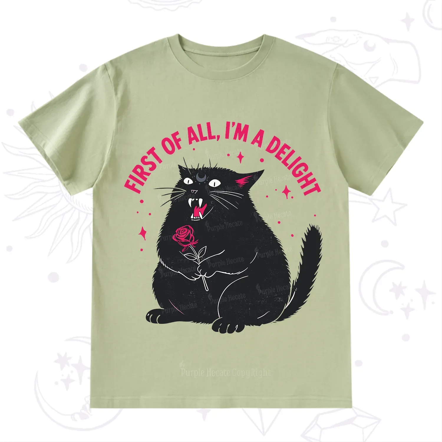 Purplehecate First Of All I'm A Delight Cat T-Shirt