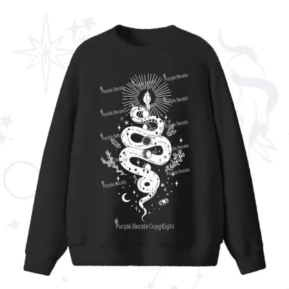Purplehecate Mystical Moon Phases Snake Fuzzy Ugly Sweater