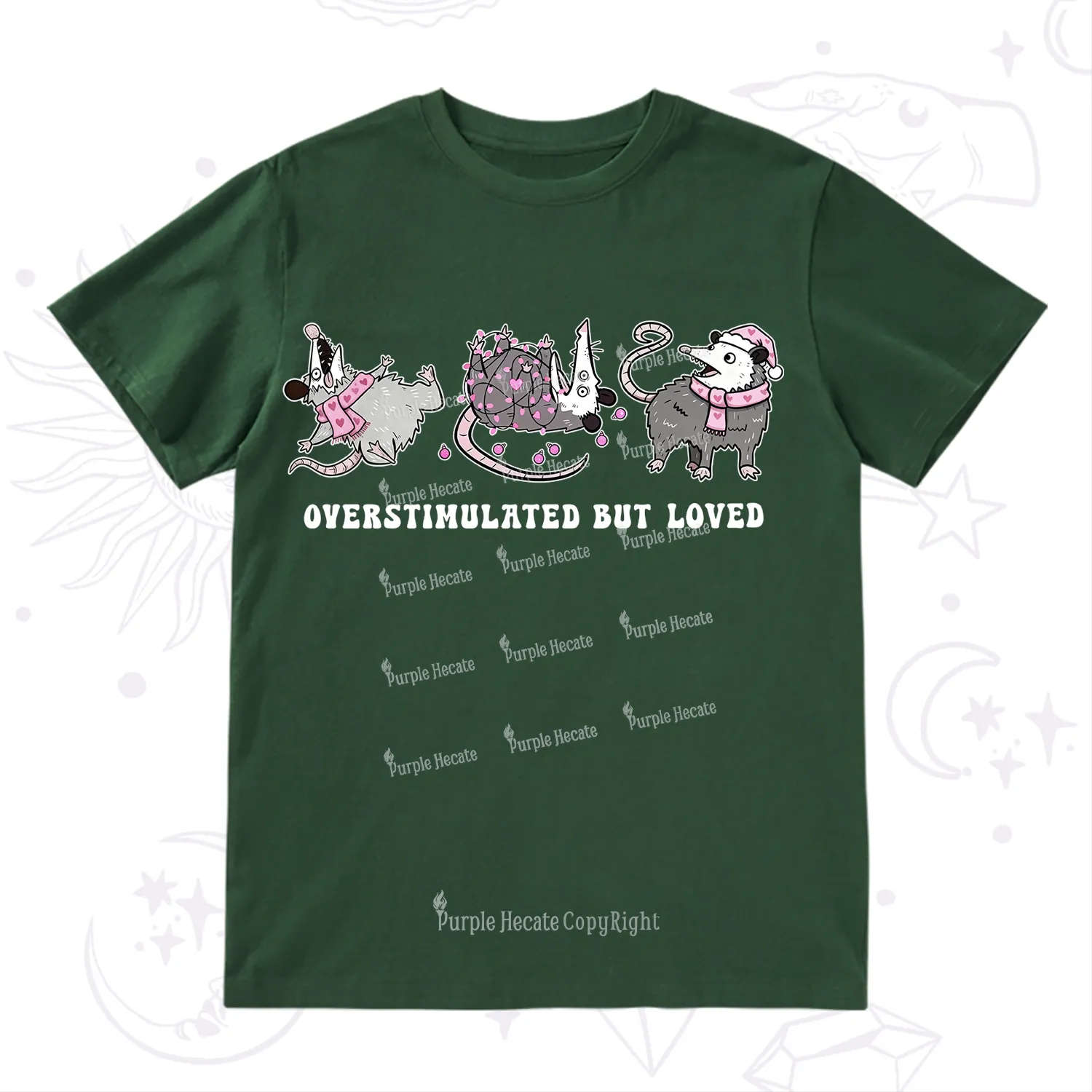 Purplehecate Overstimulated But Loved Valentine T-Shirt
