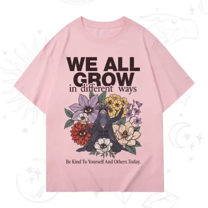 Purplehecate We All Grow Different Ways Floral T-Shirt
