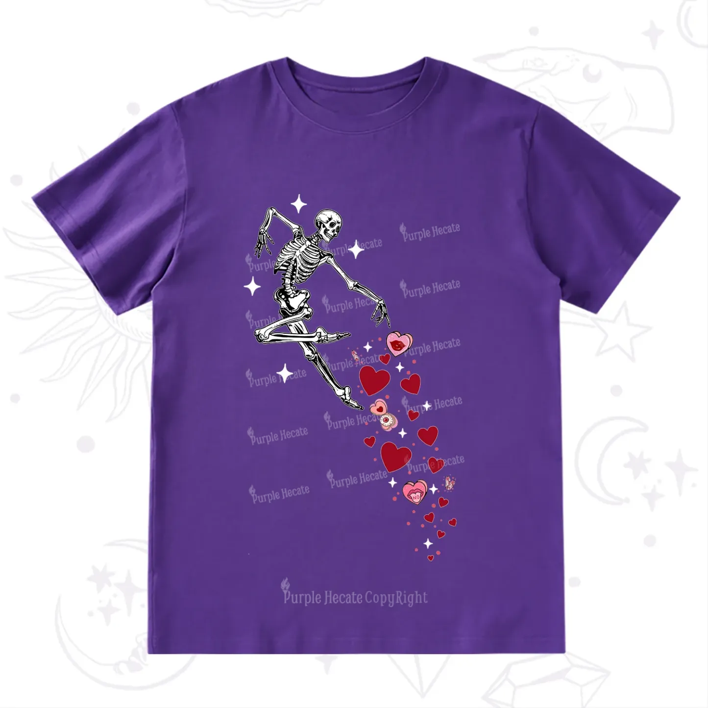 Purplehecate Dancing Skeleton of Love Valentine T-Shirt