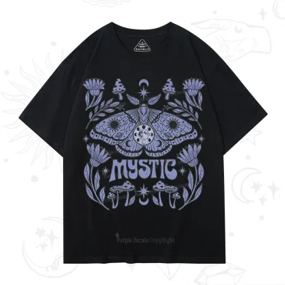 Purplehecate Celestial Moth Mushrooms T-Shirt