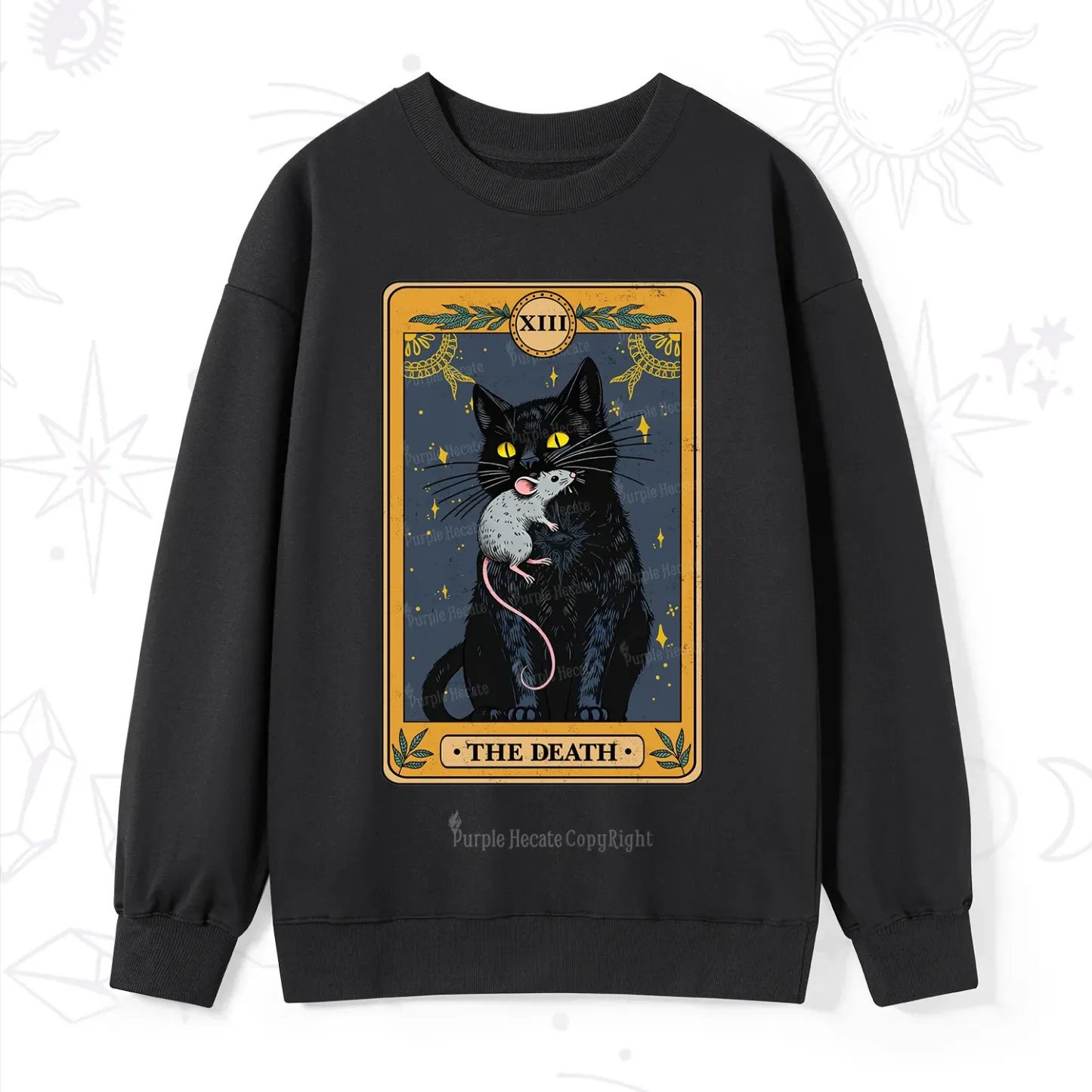 Purplehecate The Death Tarot Cat Sweatshirt