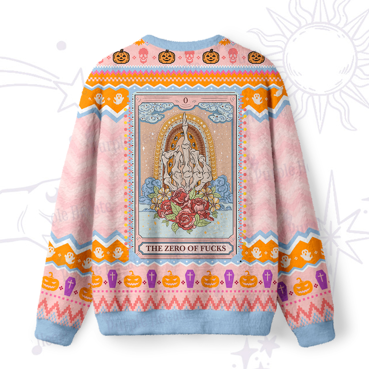 Purplehecate The Zero Of Fucks Tarot Ugly Halloween Sweatshirts