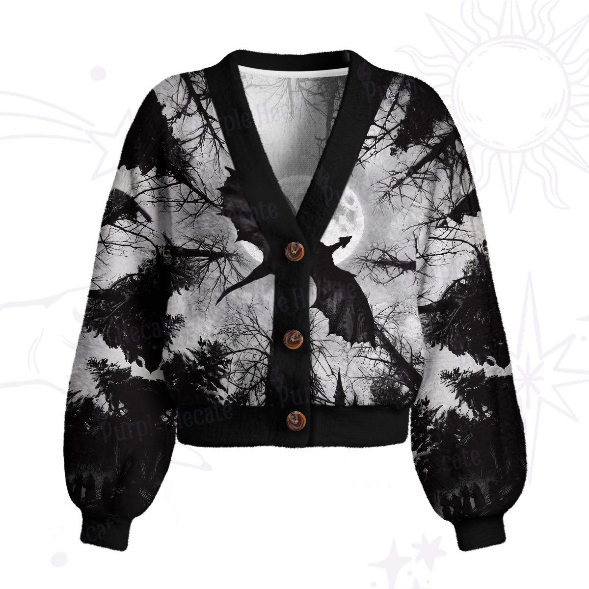 Purplehecate Dark Fantasy Dragon Cardigan Sweaters