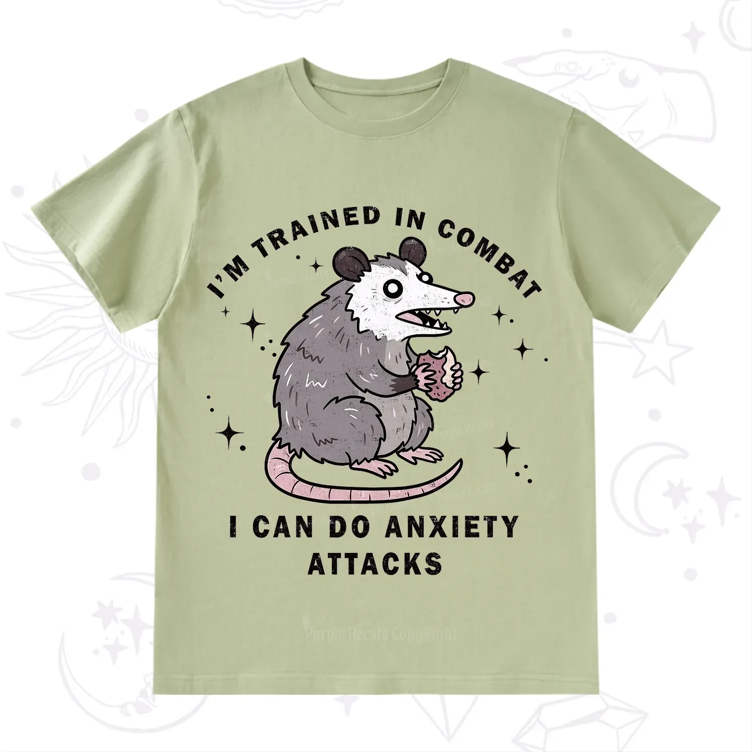Purplehecate Anixety Attack Opossum T-Shirt
