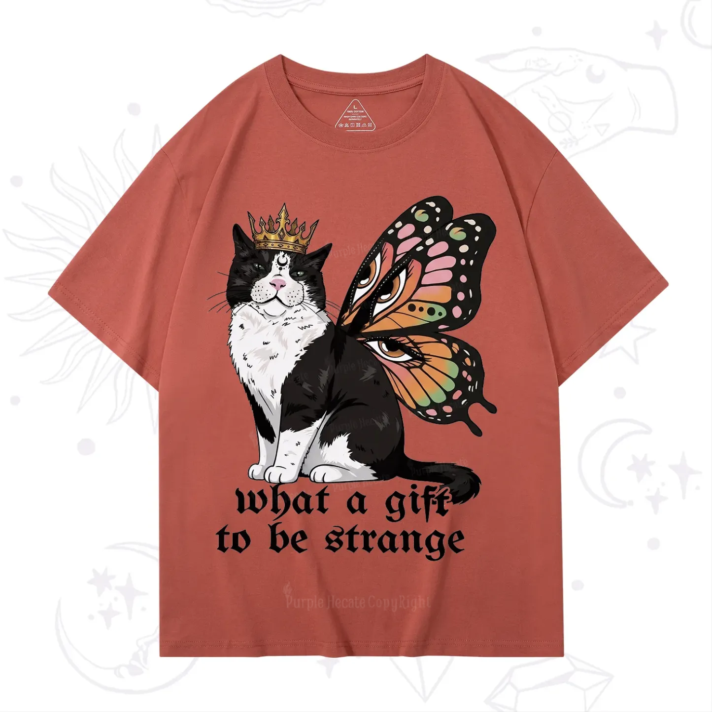 Purplehecate What a Gift to Be Strange Cat T-Shirt