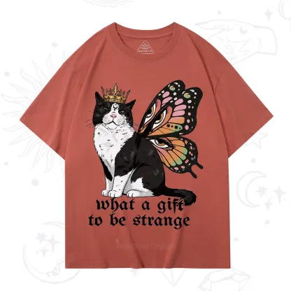 Purplehecate What a Gift to Be Strange Cat T-Shirt