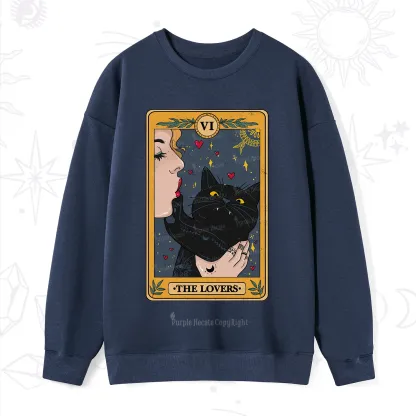 Purplehecate The Lovers Cat Tarot Sweatshirt