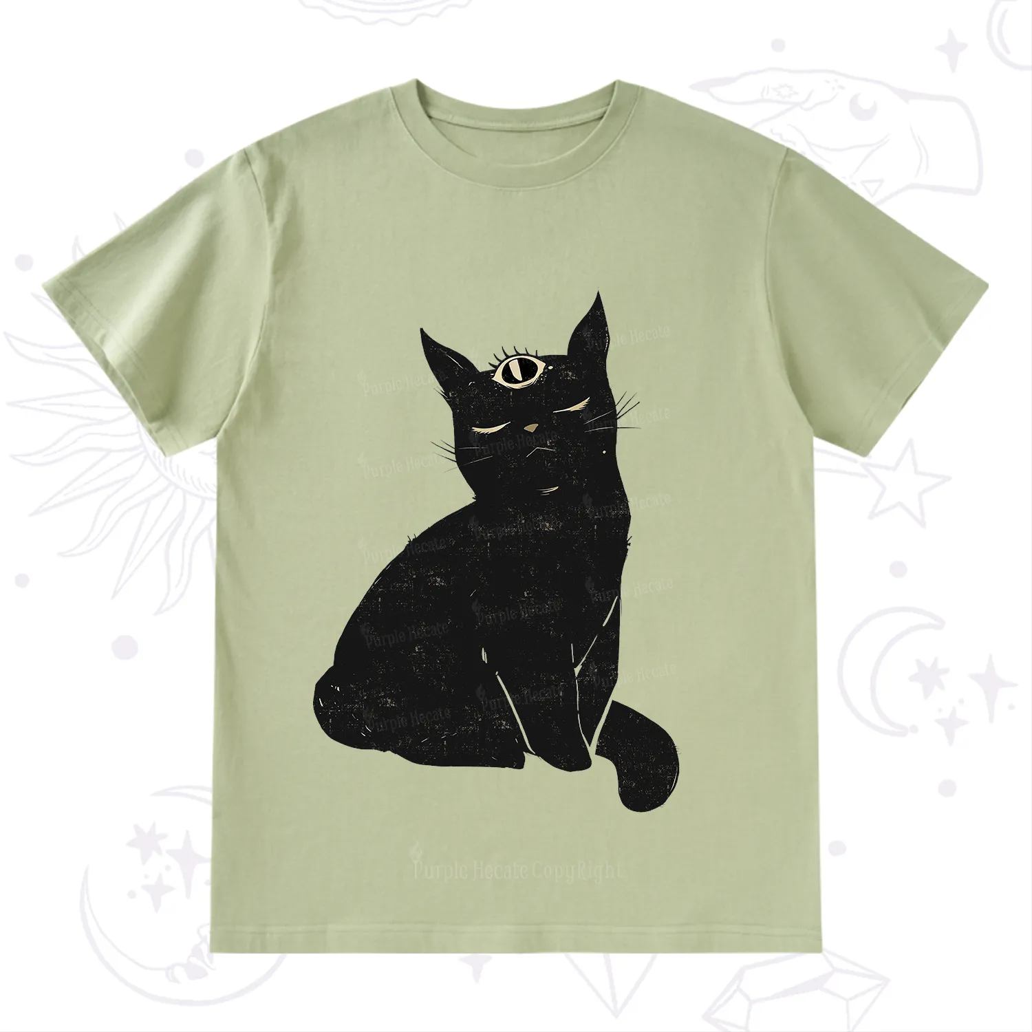Purplehecate Third Eye Black Cat T-Shirt