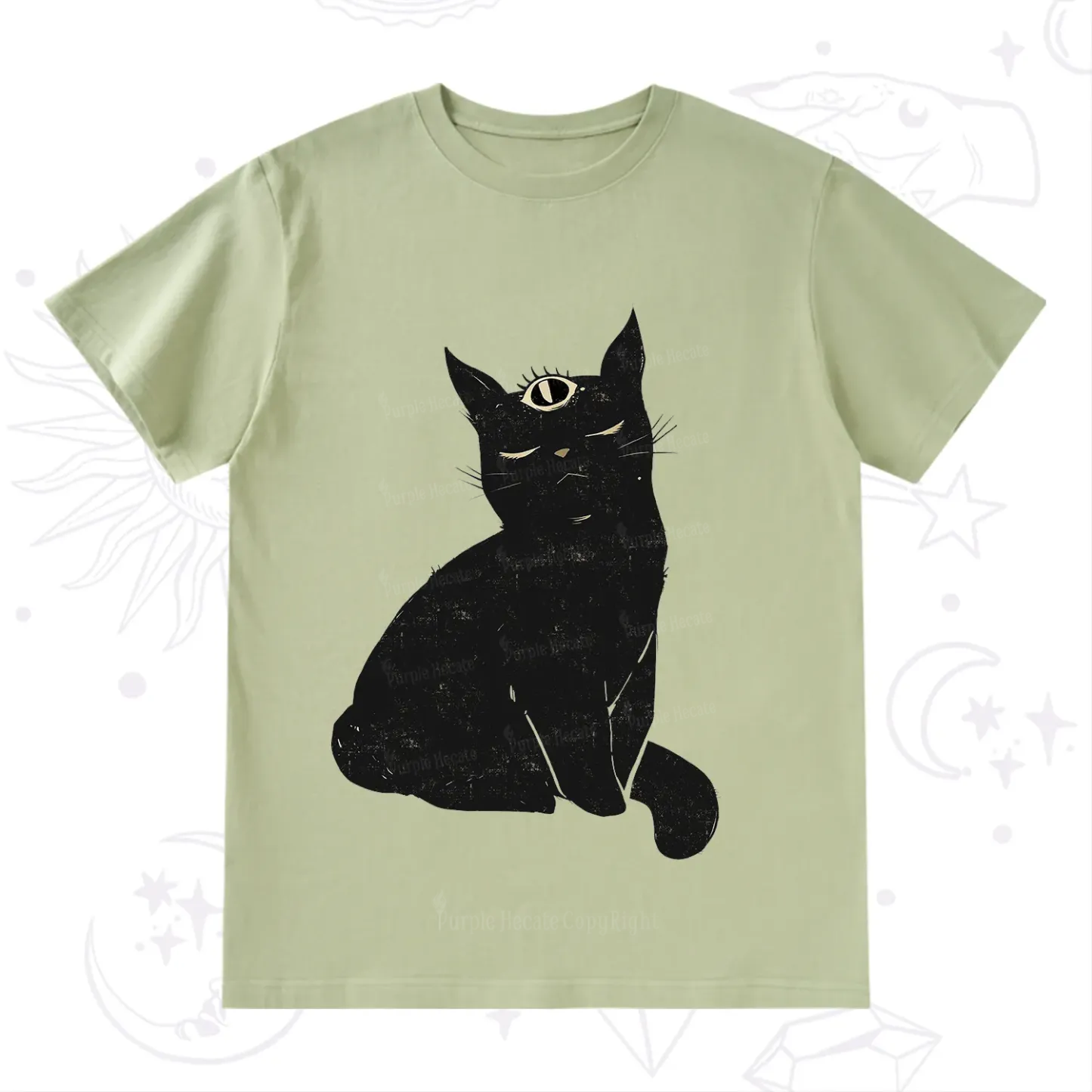 Purplehecate Third Eye Black Cat T-Shirt