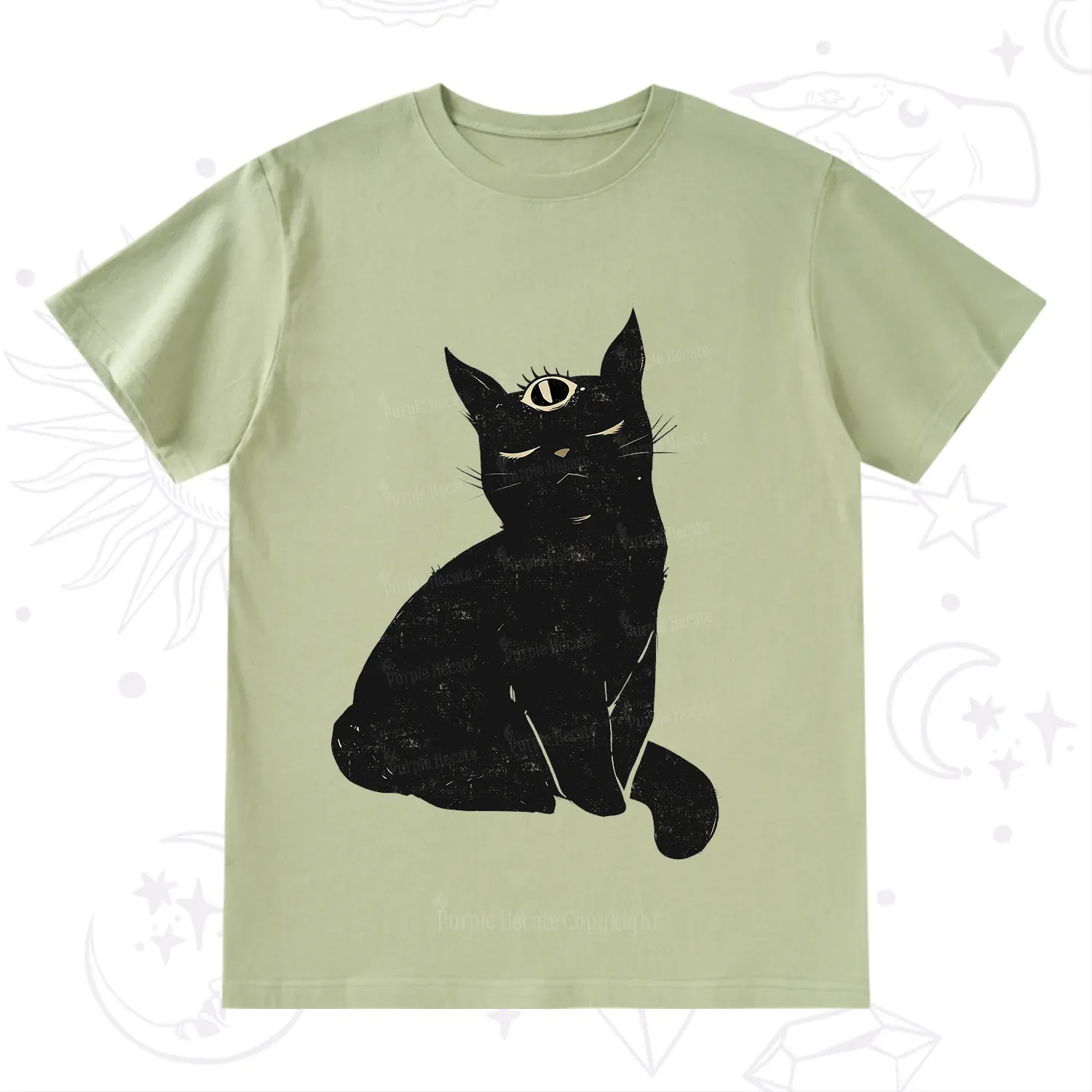 Purplehecate Third Eye Black Cat T-Shirt