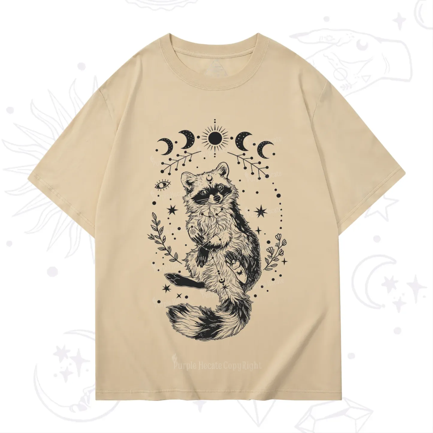 Purplehecate Lunar Magic Raccoon T-Shirt