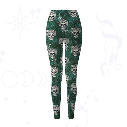 Purplehecate Rose Skull Yoga Pants