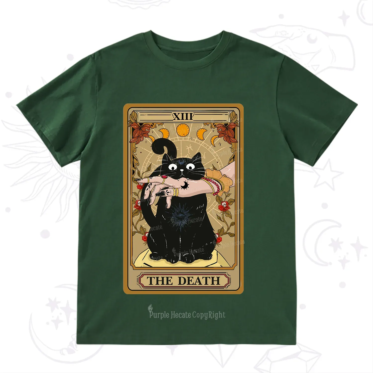 Purplehecate The Death Tarot Black Cat T-Shirt