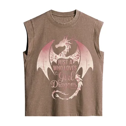 Purplehecate Just A Girl Who Loves Dragons Vintage Washed Tank