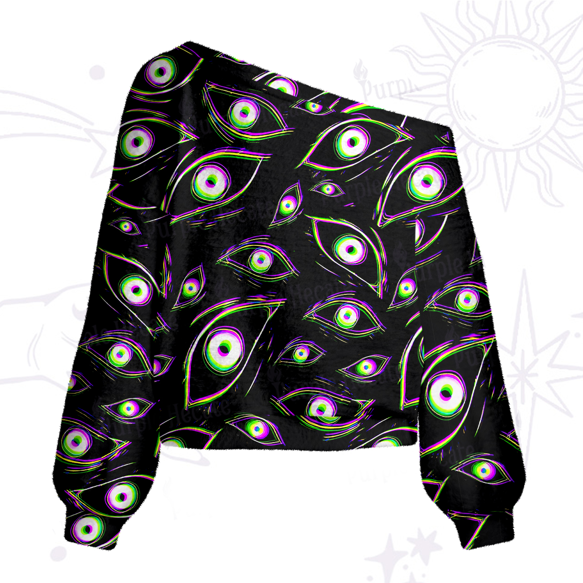Purplehecate Glitch Vision One Shoulder Sweaters