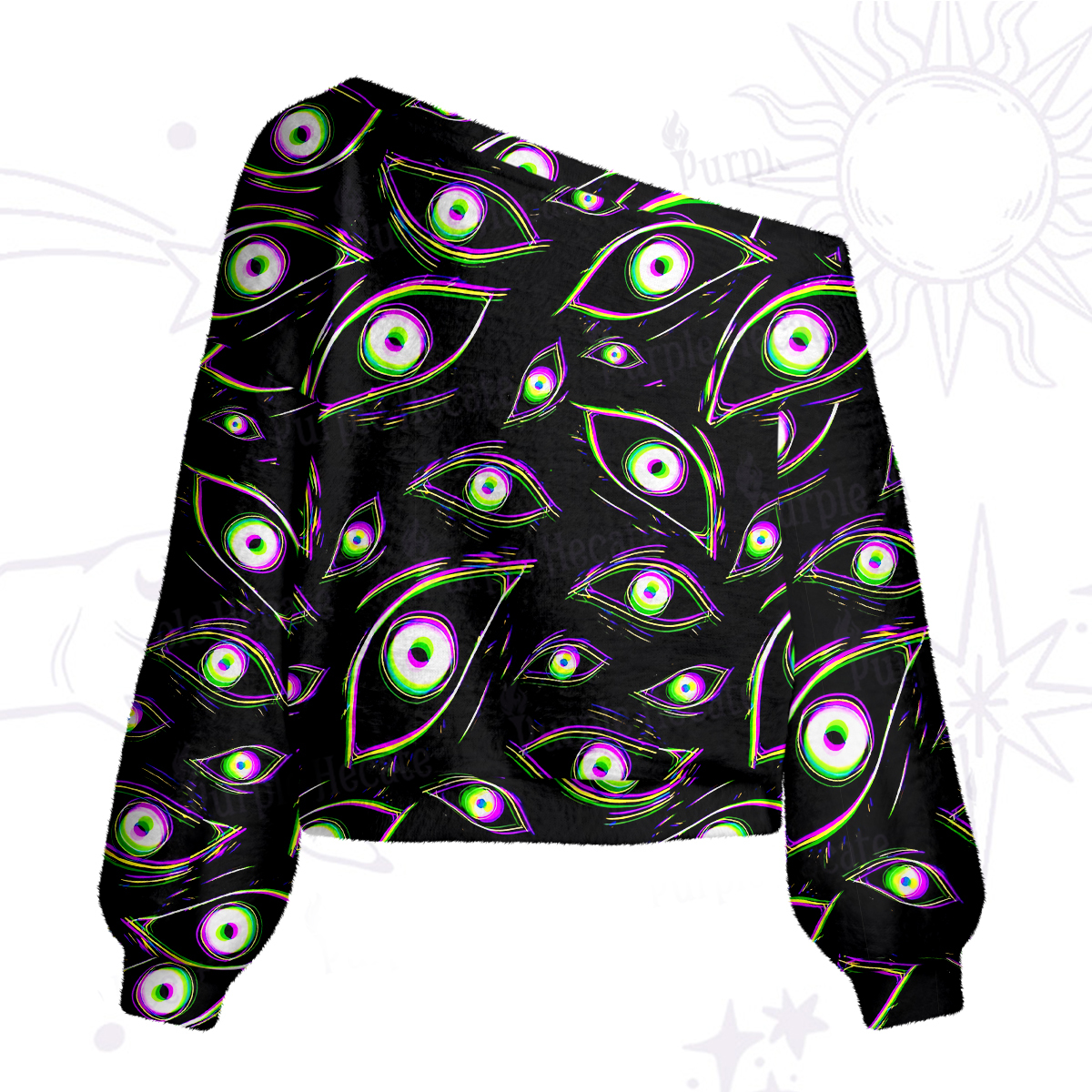Purplehecate Glitch Vision One Shoulder Sweaters