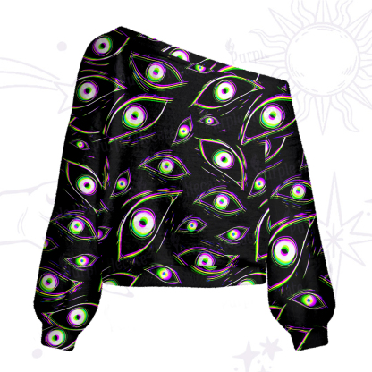 Purplehecate Glitch Vision One Shoulder Sweaters
