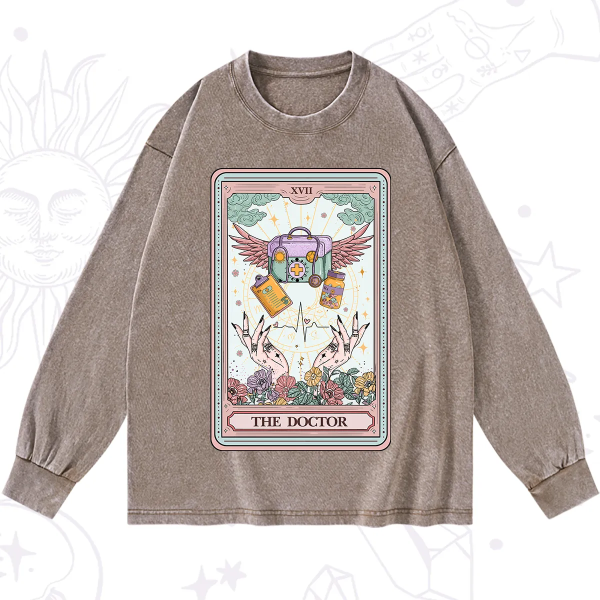 Purplehecate The Doctor Tarot Washed Long Sleeve Shirt