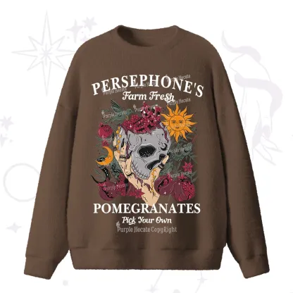 Purplehecate Persephone's Farm Fresh Pomegranates Pick Your Own Fuzzy Ugly Sweater