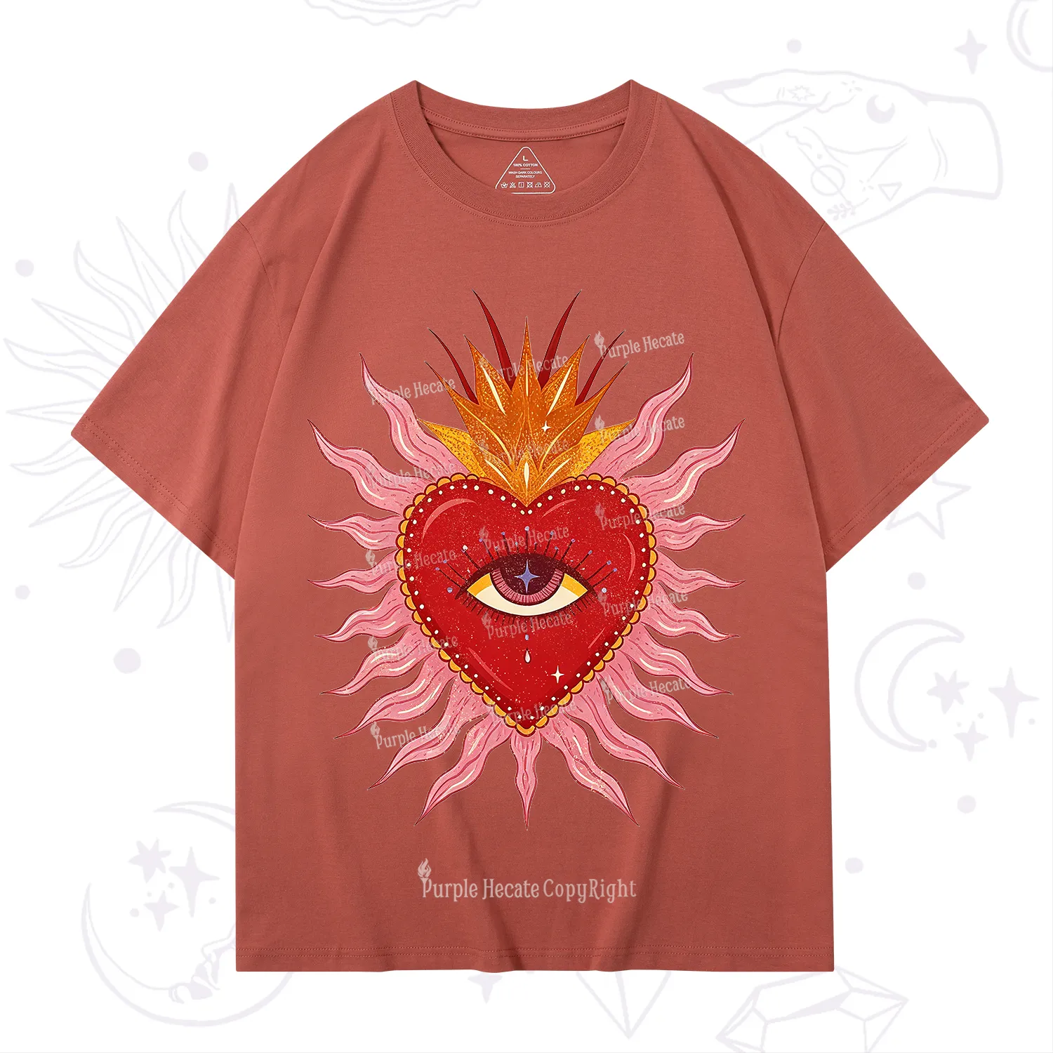 Purplehecate Sacred Flame Heart T-Shirt