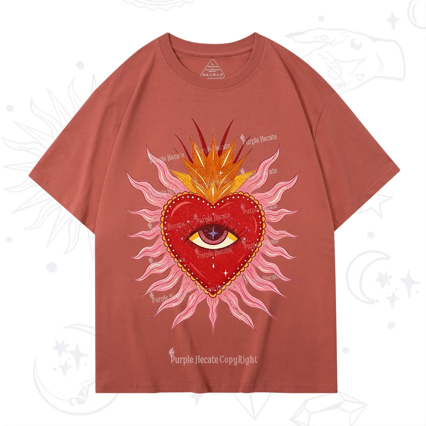 Purplehecate Sacred Flame Heart T-Shirt
