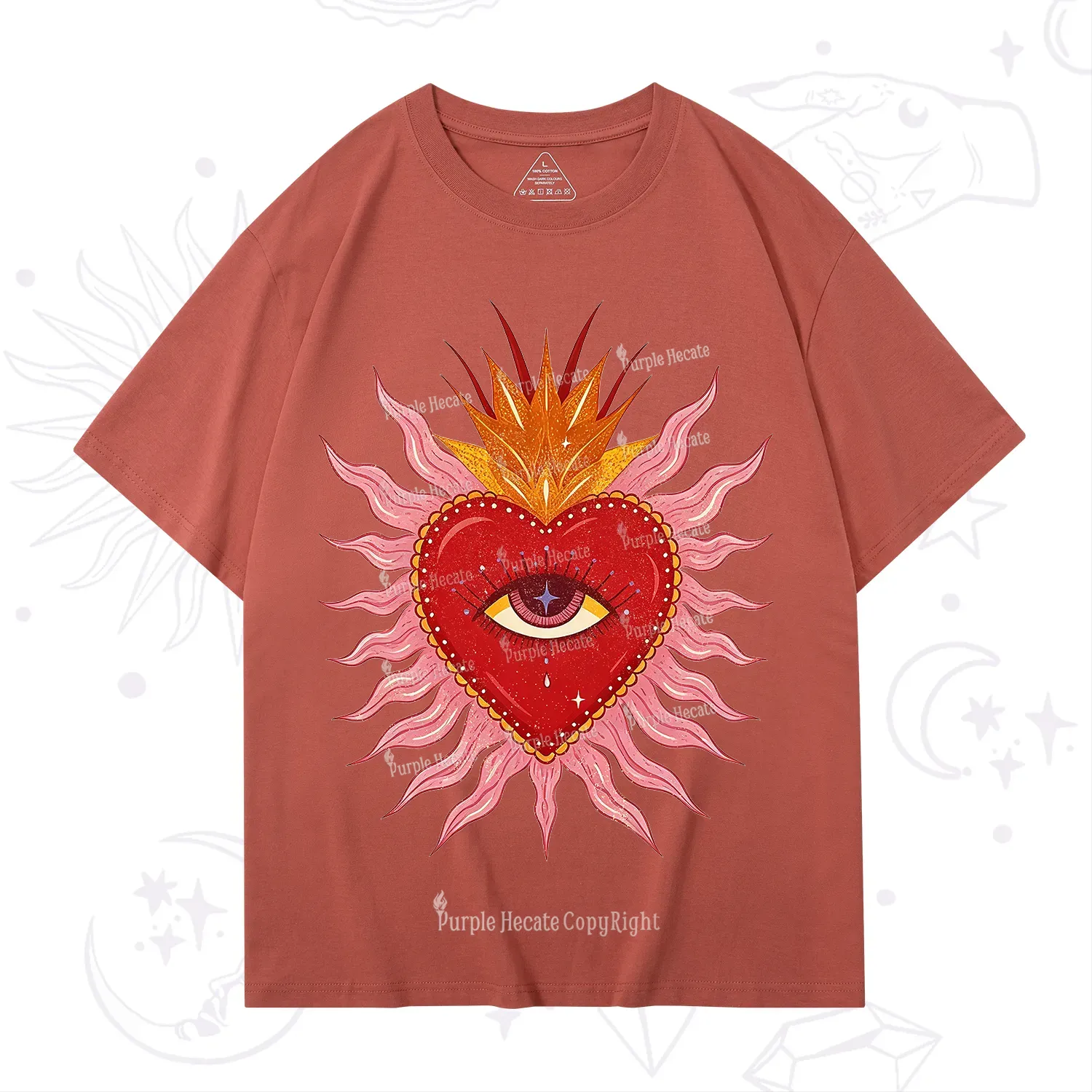 Purplehecate Sacred Flame Heart T-Shirt