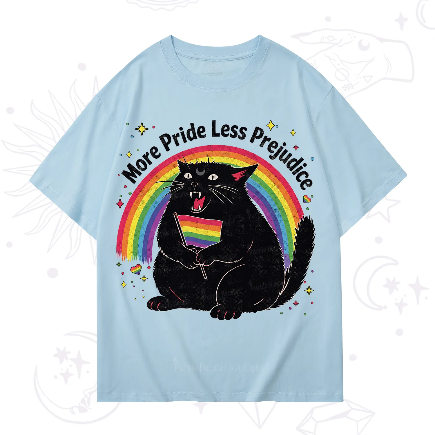 Purplehecate More Pride Less Prejudice Cat T-Shirt