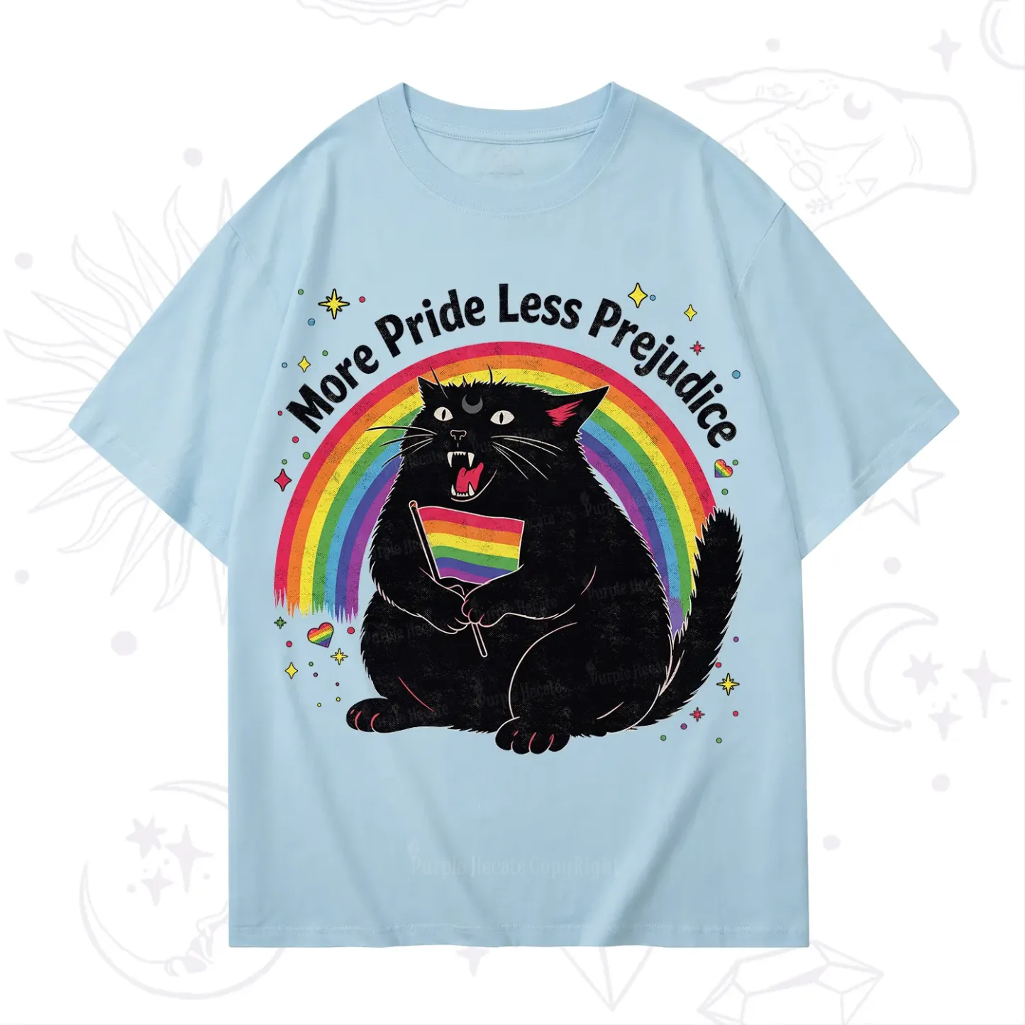 Purplehecate More Pride Less Prejudice Cat T-Shirt
